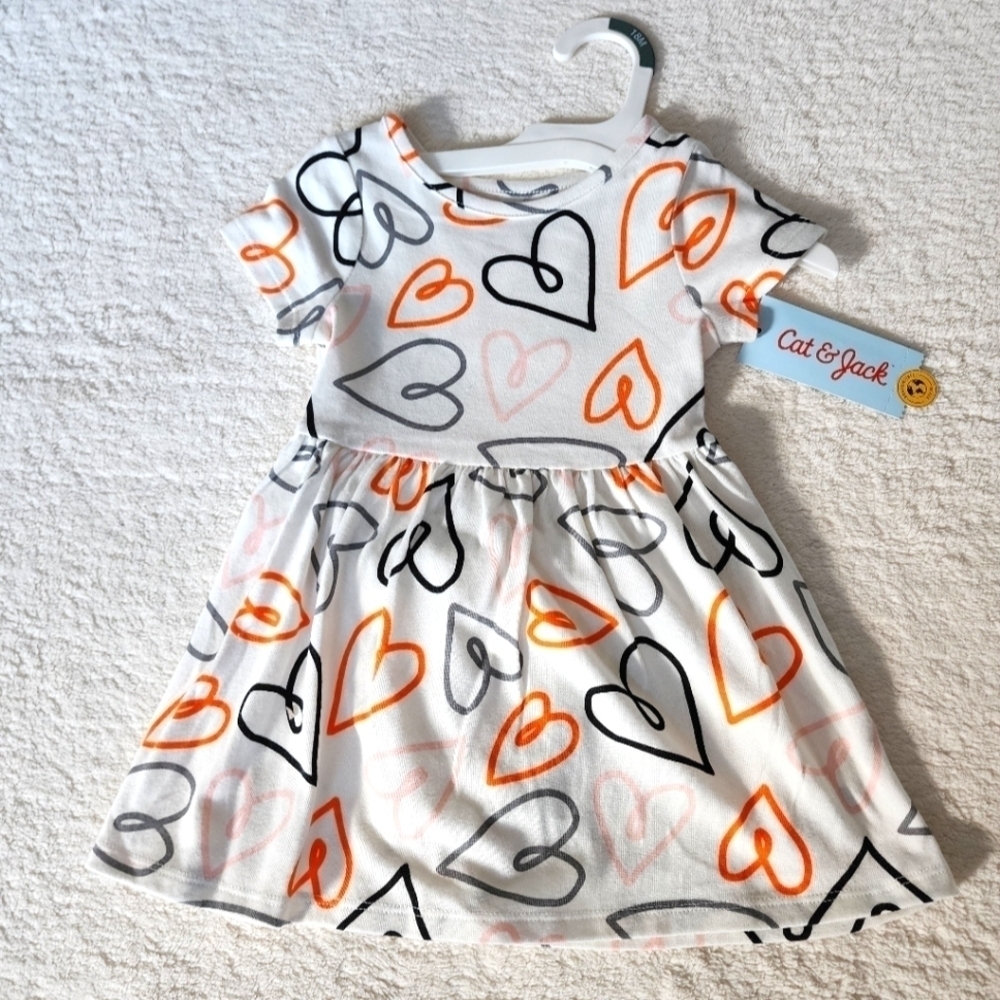 New baby girl Hearts short sleeve dress size 18 months